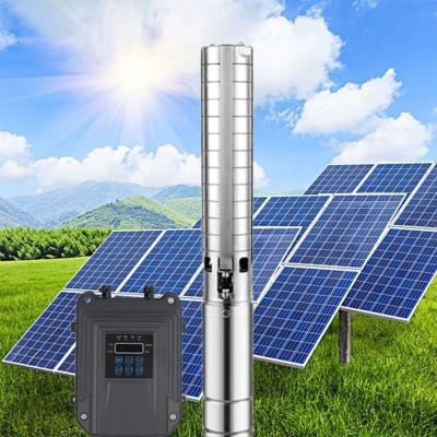 China Irrigation 72V1.5HP Stainless Steel High Pressure Solar Powered Submersible Agricultural Pump 101m High Lift Irrigation Deep Well Pump for sale