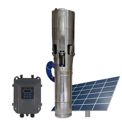 China 6 Inch 72V Agricultural Irrigation Large Flow Solar Well Pump 1.5HP Brushless Submersible Submersible Pump for sale