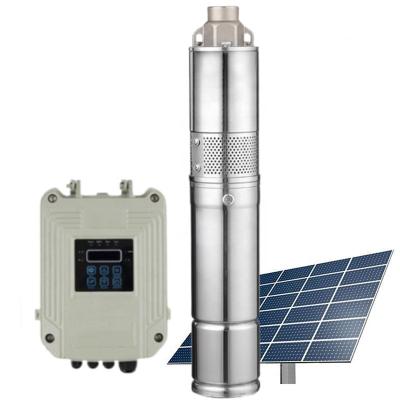 China 24V Inch Small Screw Irrigation 3 Agriculture Pump DC Solar Brushless Solar Pump 120W Agricultural Irrigation Submersible Pump for sale