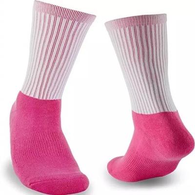 China Low MOQ Crew Digital Print Polyester Winter White Sublimation Sporty QUICK DRY Socks for sale