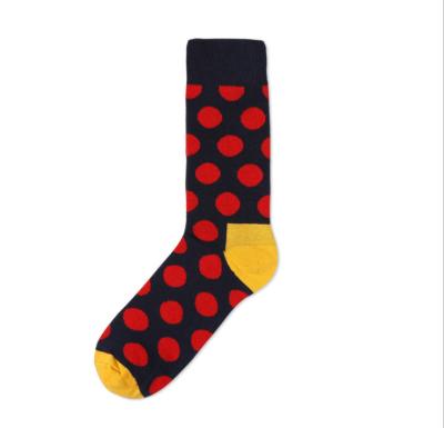 China Antibacterial Wholesale Crew Dot Colored Happy Men's Fashion Fashion Socks for sale