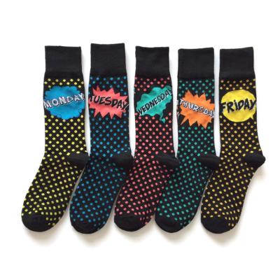 China Antibacterial Wholesale Happy Mens Novelty Multipack Days Of The Week Dress Socks for sale