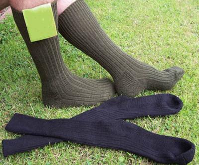 China Custom Anti Bacterial Anti Fungal Police Army Green Cotton Hunting Boot Military Socks for sale