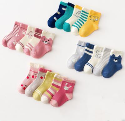 China 5 Pairs Anti Bacterial Wholesale Cartoon 100%cotton Toddler Boy Anti Slip Kids Socks for sale