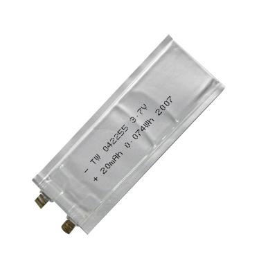 China Ultrathin Rechargeable Toys TW 042255 Lithium 20mAh Polymer Battery for sale