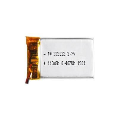 China Toys 322032 Rechargeable 3.7V 110mAh Lipo Li-ion Battery With PCB Pad And Connector for sale