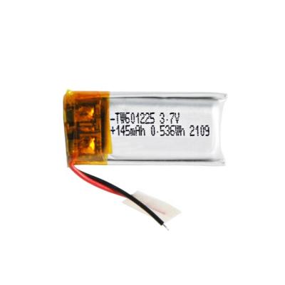 China Consumer Electronics China Manufacturer 601225 145mah 3.7V Lithium Polymer Rechargeable Battery for sale