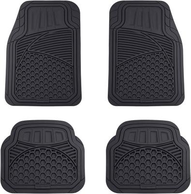 China Simple color without accessories 5d car floor foot mats 4 pieces car pattern luxury waterproof leather car interior foot mats for sale