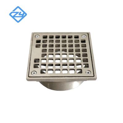 China Traditional Factory Direct Square Bathroom Shower Drains Brass Floor Drains With Strainer for sale