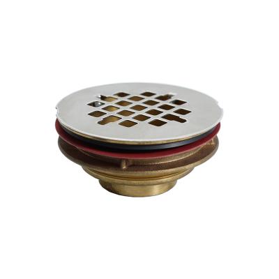 China Traditional Custom High Quality Brass Shower Drain With S.S Grid Strainer Regular Compression Floor Drains For Bathroom Kitchen for sale