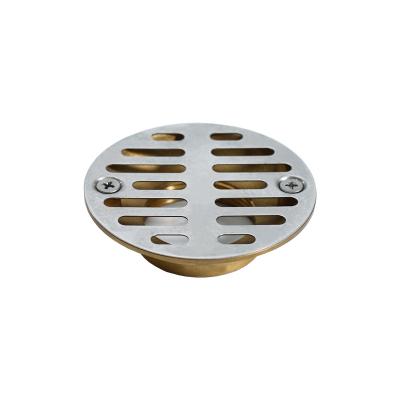 China Traditional Hot Brass Shower Drain With Euro Stainless Steel Grate Floor Drains For Bathroom Strainer for sale