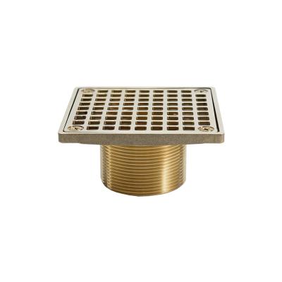 China Traditional Square CP Brass Shower Drains Grid Kitchen Toilet Chrome Bathroom Floor Cover Drainers Shower Drain for sale