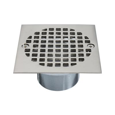 China Traditional Brass Square Bathroom Strainer Widely Used Square Bathroom Shower Floor Shower CP Grid Drains for sale