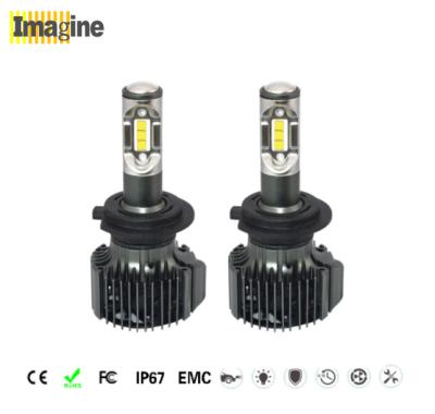 China 30 Watts CSP Car Headlight Bulbs LED Lighting H7 4800 Lm Black Aluminum Housing for sale