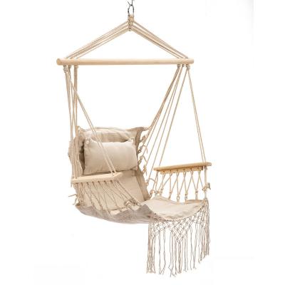 China Lightweight Indoor Canvas Swing Hanging Chair With Armrest for sale