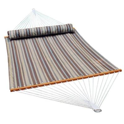 China Outdoor Furniture Quilted Fabric Hammock With Pillow And Spreader Bars for sale