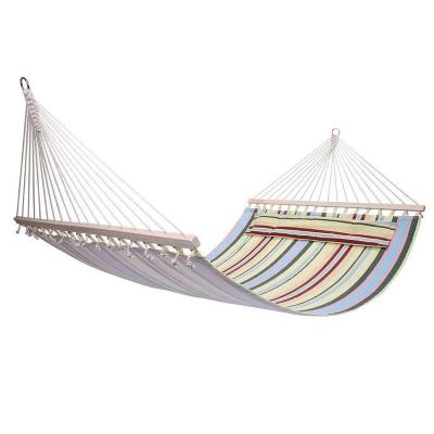 China Modern Foldable Cotton Fabric Double Person Hammock With Spreader Bar for sale