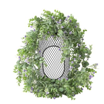 China Amazon Eucalyptus Wreaths 195cm Popular Eco-Friendly Faux Artificial Eucalyptus With Flower for sale