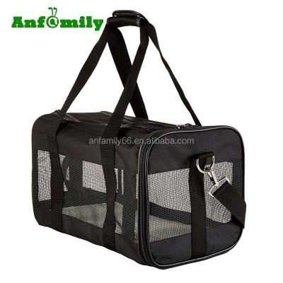 China Durable Pet Carrier Carry Bag Wholesale High Quality Black Soft-sided Pet Soft Sided Foldable Durable Pet Travel Carrier Bag for sale