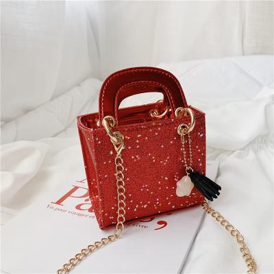 China Cute Fashion PU Kids Handbags Small Purses Sequin Cross - Body Bag 2021 for sale