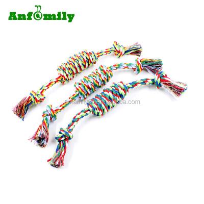 China Sustainable Braided Bone Cotton Rope Chew Knot Sharp Teeth Chewing Toys For Pets Dogs for sale