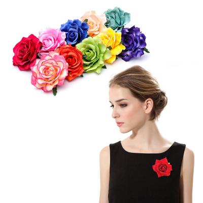 China Clip Pin Rose Hair Clip Flower Hairpin Rose Brooch Floral Flamenco Dancer's Flower Clips 10cm for sale