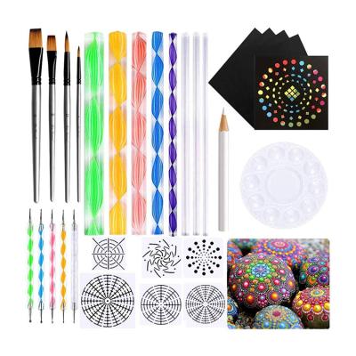 China Reusable Art Pottery Tool Modeling Wholsale Mandala Dotting Kit Mandala Stencil For Painting And Decoration for sale