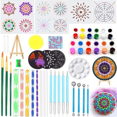 China Mandala Dotting Tools Dotting Tool Set Painting Drawing Set with Mandala Stencils Acrylic Rods Brush for sale