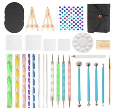 China Painting Drawing Set Mandala Dotting Tools Set Upgrade Pen Dotting Tools with Storage Bag Mandala Stencil Ball Stylus Paint Tray for sale