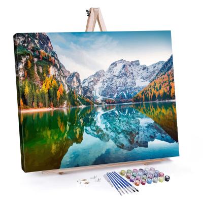 China Morden landscape paint by number kit for adult wall art frameless diy custom paint by numbers for sale