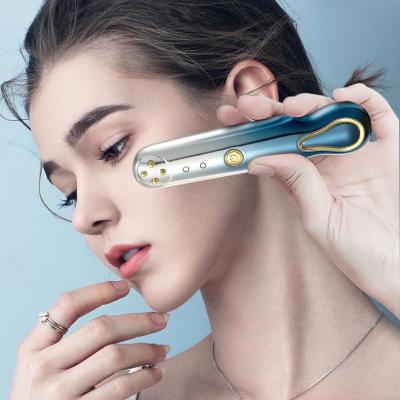 China Skin Tightening Electric Lifting Heating Rejuvenation SME Mini Lip Eye Massager Pen Korea Beauty Heat Eye Massage Device Microcurrent Red Light for sale