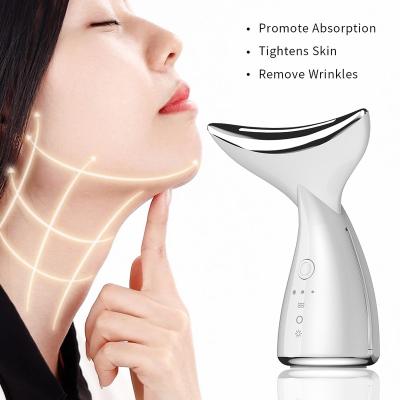 China Wrinkle Remover Electric Face and Neck Massager Heat Vibration Neck Beauty Lifting Device for Skin Tighten Anti Wrinkle Anti Aging for sale