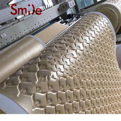 China Anti-rust Quilting Embroidered PVC Leather For Car Seat Cover And Furniture Building With Sponge for sale