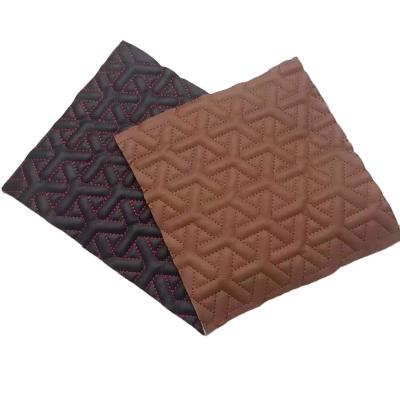 China Waterproof Embroidery PVC Leatherette For Car Seat Cover Car Mat New Design Auto PVC Synthetic Leather for sale