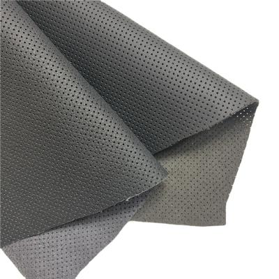 China Waterproof New Arrivals Ready To Ship Perforated Microfiber PU Synthetic Leather For Car Upholstery 1.2mm for sale