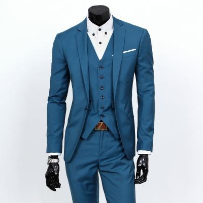 China Anti-wrinkle men's suits with a buckle for work all-match suit western suitable men's three-piece suit for sale