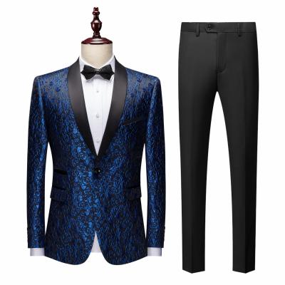 China Royal Blue Three-Piece Anti-Wrinkle Business Casual Suit Groom Wedding Suit for sale