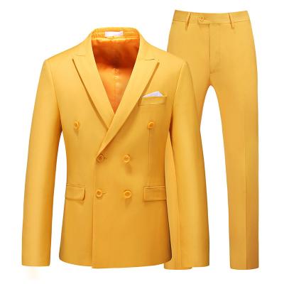 China Anti-Wrinkle Wholesale Man's Wedding Suits Custom Design Man Suits Light Color Wedding Simple Man's Suit for sale