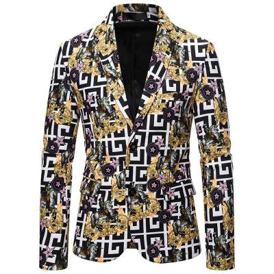 China Anti-Wrinkle Noble And Stylish Printed Blazer Two Button Blazer Straight Tailoring Suit for sale