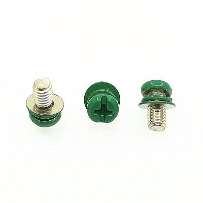 China Around 304 stainless steel motor pan head three combination round flat elastic protective bolt green m4m5m6 screw m4m5m6 for sale