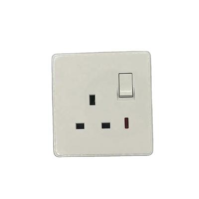 China China Type 86 UK/EU Switched Socket With Double Pole 13A Neon With Switch for sale