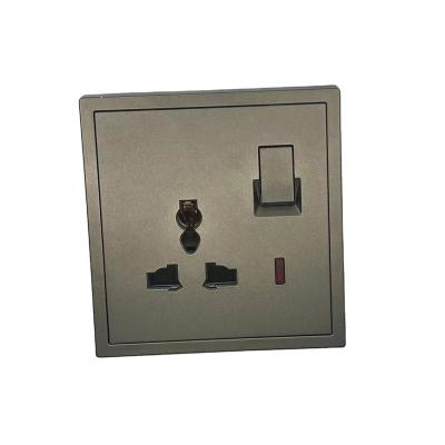 China UK Style Modern 86 Brass Light Switch Concealed Installation For Electric Light Switch And Wall Socket Color Spray Gold Ash for sale