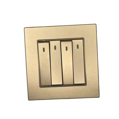 China UK Gold 4 PC Wall 86 Projects Engineering Hotel Strip 2 Way Electrical Switch Switched Electrical Light Switch And Outlets Wall Socket for sale