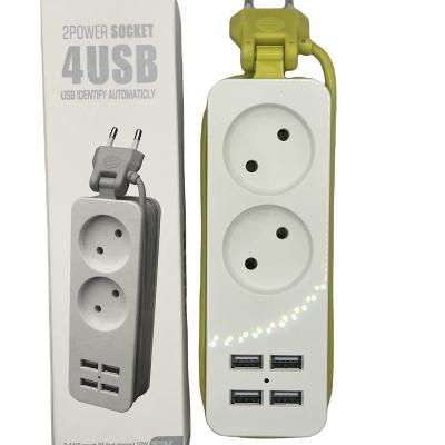 China General Power Appliances OEM Germany Type USB Cube Plug 4 USB Cube Socket 4 EU Outlet Extension Extension Strip for sale