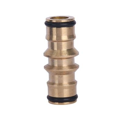 China Copper Two-Way Joint Quick Joint Garden Washer Connector 16MM Butt Repair Pipe Nipple Tools Nipple Reduction Watering Fittings for sale