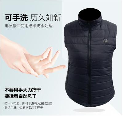 China 2021 new three speed heating vest smart hooded men's and women's USB waterproof constant temperature charging down cotton heating vest for sale