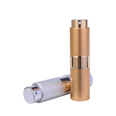 China Travel Refillable Size 10ml Spin Around Atomizer Aluminum Perfume Bottles Spray for sale