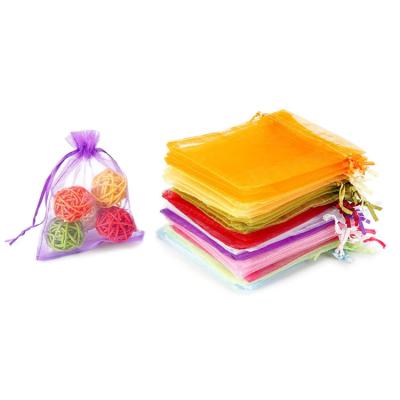 China High Quality Sheer Drawstring Jewelry Organza Bags Gift Favor Pouch For Party Wedding Christmas Candy Makeup Organza Favor Bags for sale