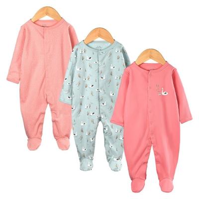 China 2021 Breathable Cotton Baby Clothing Set Newborn Cartoon Romper Clothes Toddler Long Sleeve Baby Sleepwear Pajamas for sale