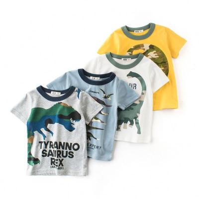 China Wholesale Good Quality Children Clothing Shorts Anti-Shrink Sleeve Printing 100% Cotton Children Baby Boy T-shirts for sale